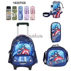 Genius 3D Character Kids School Bag Trolley 5 Pcs Set 16" - 1635tgs