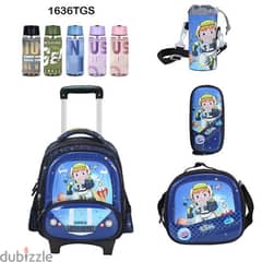 Genius 3D Character Kids School Bag Trolley 5 Pcs Set 16" - 1636tgs 0