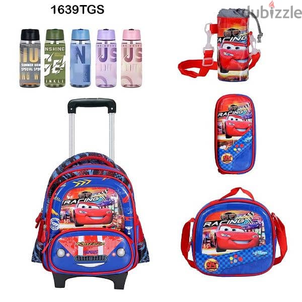 Genius 3D Character Kids School Bag Trolley 5 Pcs Set 16" - 1639tgs 0