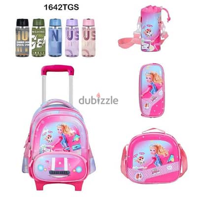 Genius 3D Character Kids School Bag Trolley 5 Pcs Set 16" - 1642tgs