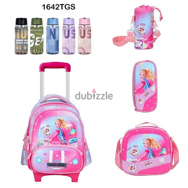 Genius 3D Character Kids School Bag Trolley 5 Pcs Set 16" - 1642tgs 0