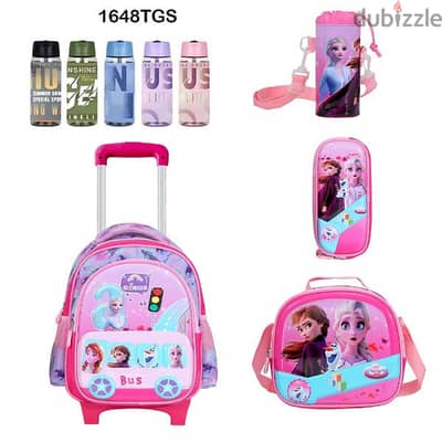 Genius 3D Character Kids School Bag Trolley 5 Pcs Set 16" - 1648tgs