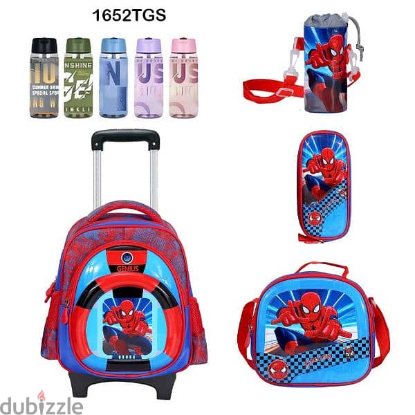 Genius 3D Character Kids School Bag Trolley 5 Pcs Set 16" - 1652tgs 0