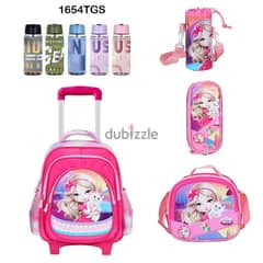 Genius 3D Character Kids School Bag Trolley 5 Pcs Set 16" - 1654tgs