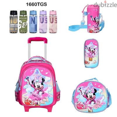 Genius 3D Character Kids School Bag Trolley 5 Pcs Set 16" - 1660tgs