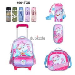 Genius 3D Character Kids School Bag Trolley 5 Pcs Set 16" - 1661tgs 0