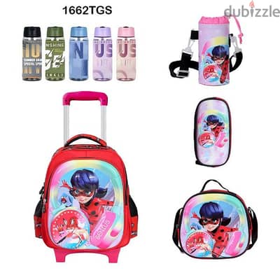 Genius 3D Character Kids School Bag Trolley 5 Pcs Set 16" - 1662tgs