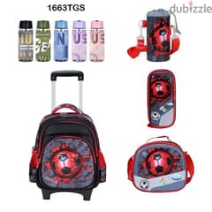 Genius 3D Character Kids School Bag Trolley 5 Pcs Set 16" - 1663tgs 0