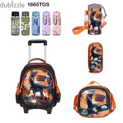 Genius 3D Character Kids School Bag Trolley 5 Pcs Set 16" - 1665tgs 0