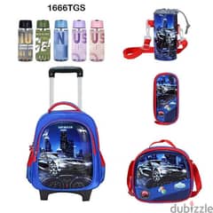 Genius 3D Character Kids School Bag Trolley 5 Pcs Set 16" - 1666tgs 0