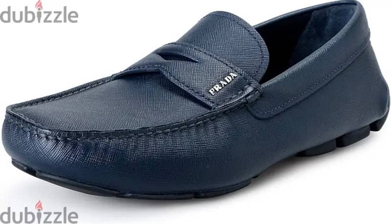 Prada Navy Moccasin Original & Excellent Condition size 44 fits 43 3