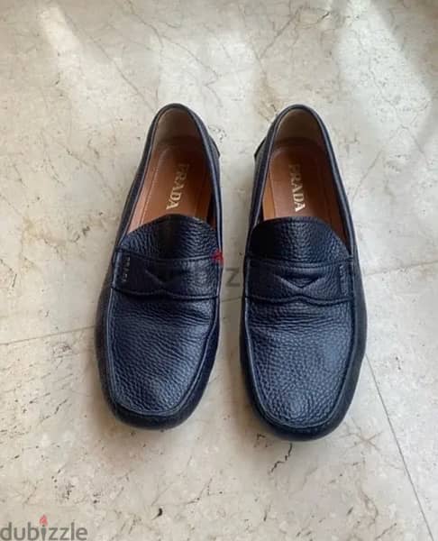 Prada Navy Moccasin Original & Excellent Condition size 44 fits 43 4