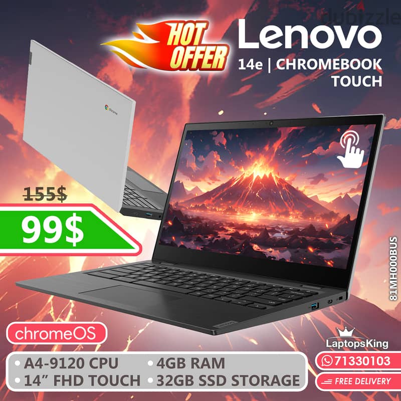 Lenovo 14e Chromebook A4-9120 Cpu 14-Inch Touchscreen Laptop 0