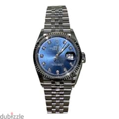 Rolex date just blue dial diamond