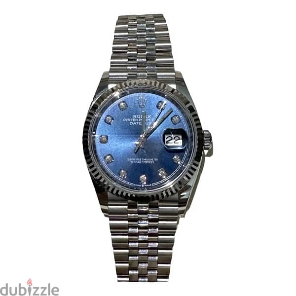 Rolex date just blue dial diamond 0