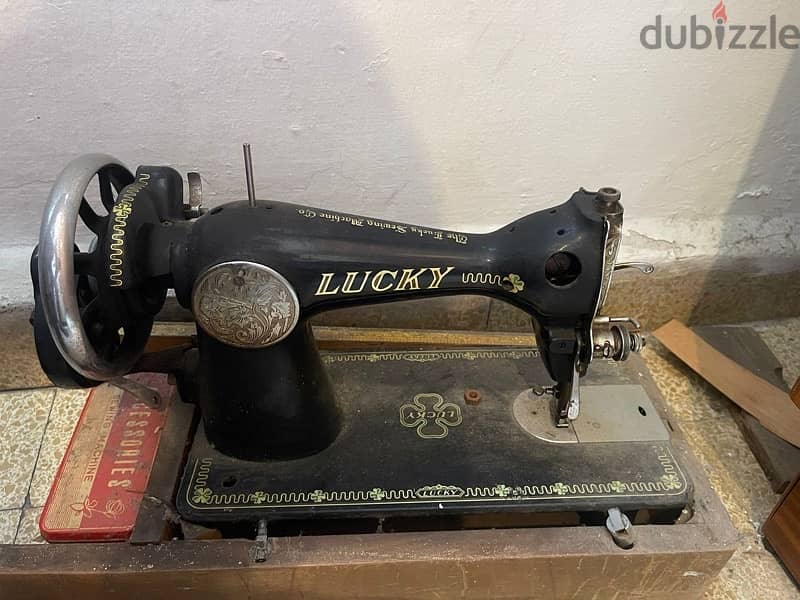 Antique Lucky Sewing Machine 0