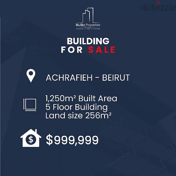 Land With Building For SALE In Achrafieh أرض للبيع  #JF 0