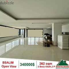 340000$!! OPen View Apartment for sale located in Bsalim 0