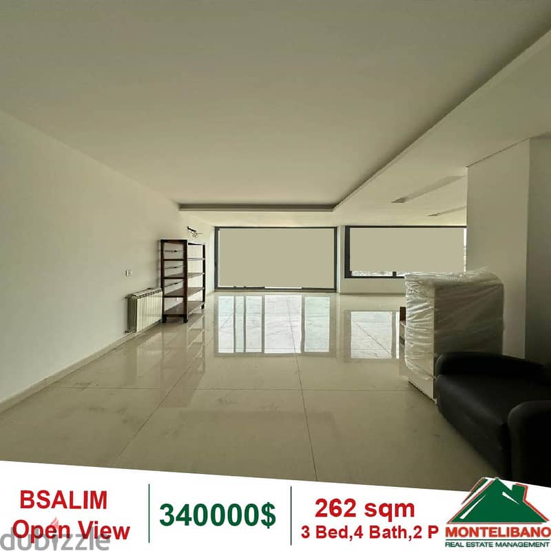 340000$!! OPen View Apartment for sale located in Bsalim 1