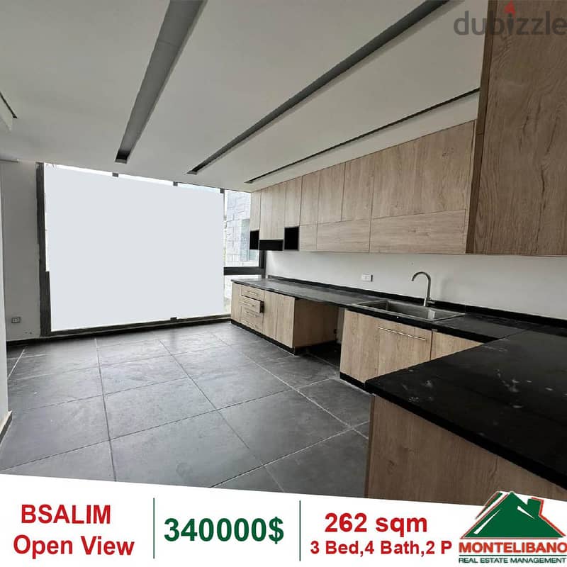 340000$!! OPen View Apartment for sale located in Bsalim 5