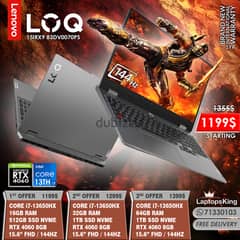 LENOVO LOQ 15IRX9 CORE i7-13650HX RTX 4060 144HZ 15.6" GAMING LAPTOPS