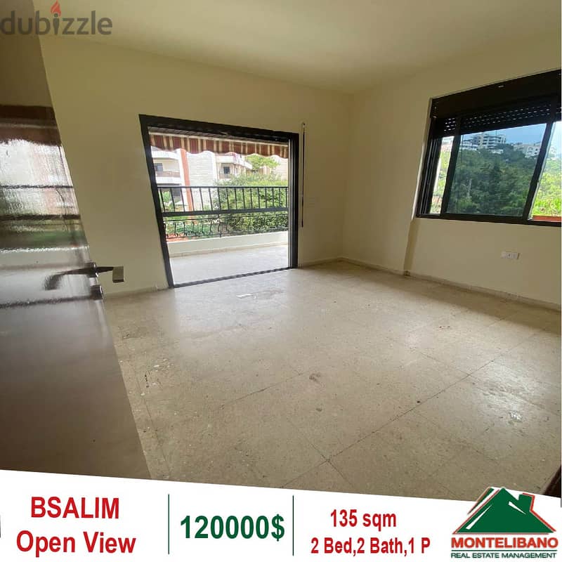 120000$!! Open View Apartment for sale in Bsalim 1