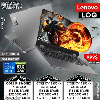 LENOVO LOQ 15IRX9 83DV00JY i7-13650HX RTX 3050 144HZ GAMING LAPTOPS