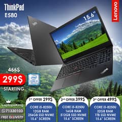 LENOVO THINKPAD E580 CORE i5-8250U 15.6" LAPTOP OFFERS 0