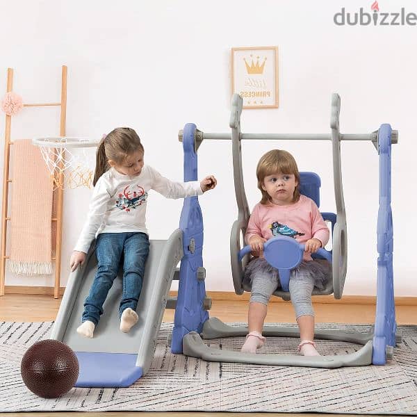 Toddler Slide and Swing Set with Basket 2