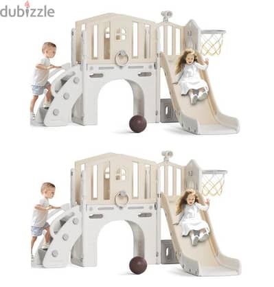 Cabin Aisle Slide Playset With Basketball & Telescope