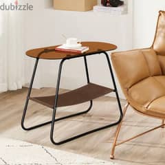 Tempered Glass Side Table with Storage, Metal Oval Coffee Table طاولة