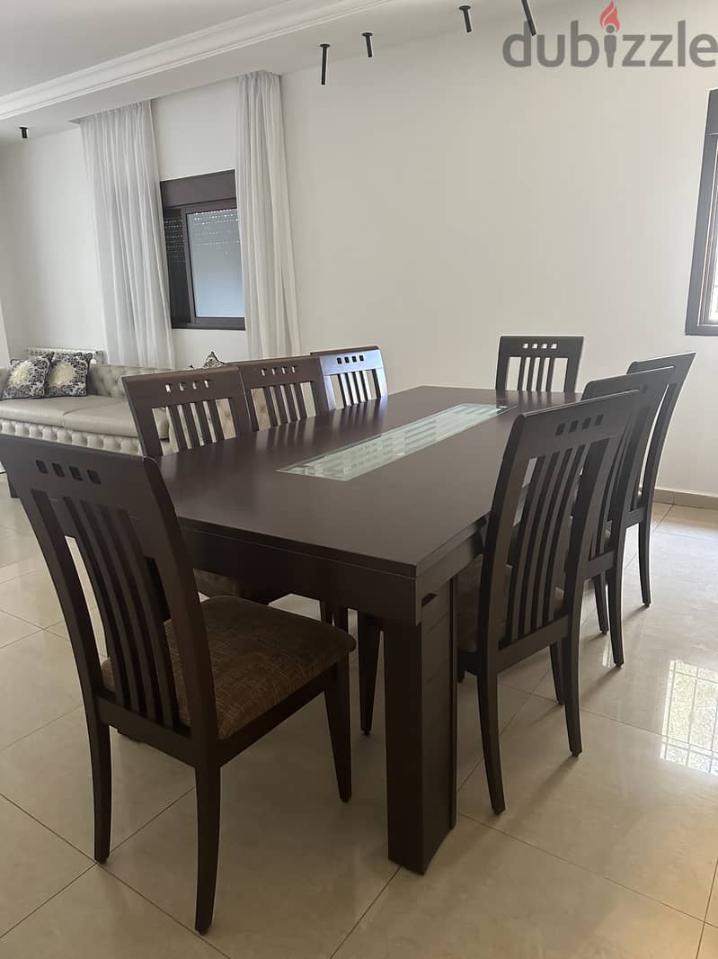 Full Dining Room طاولة سفرة + كراسي + درسوار 0