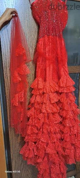 For Sale: Elegant Red Event Dress - Size 38, Worn Only Once! 2