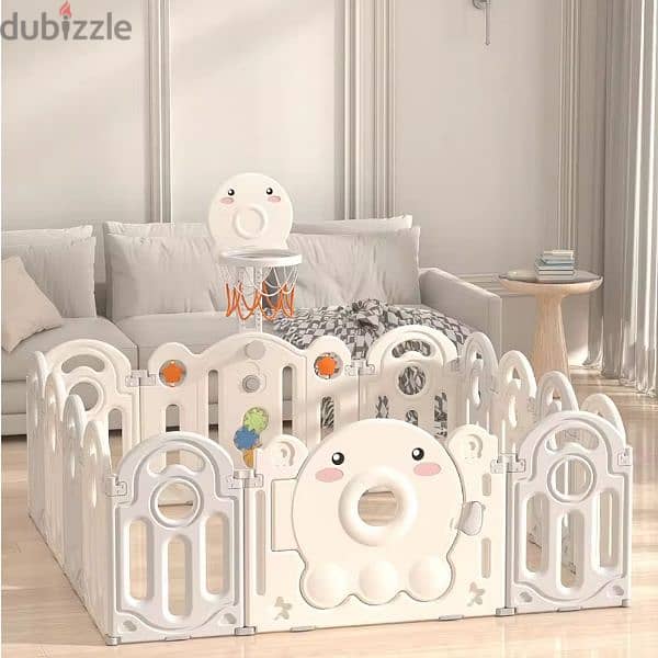 SunnyBear Baby Playpen With Basketball Hoop 160 x 166 cm 2