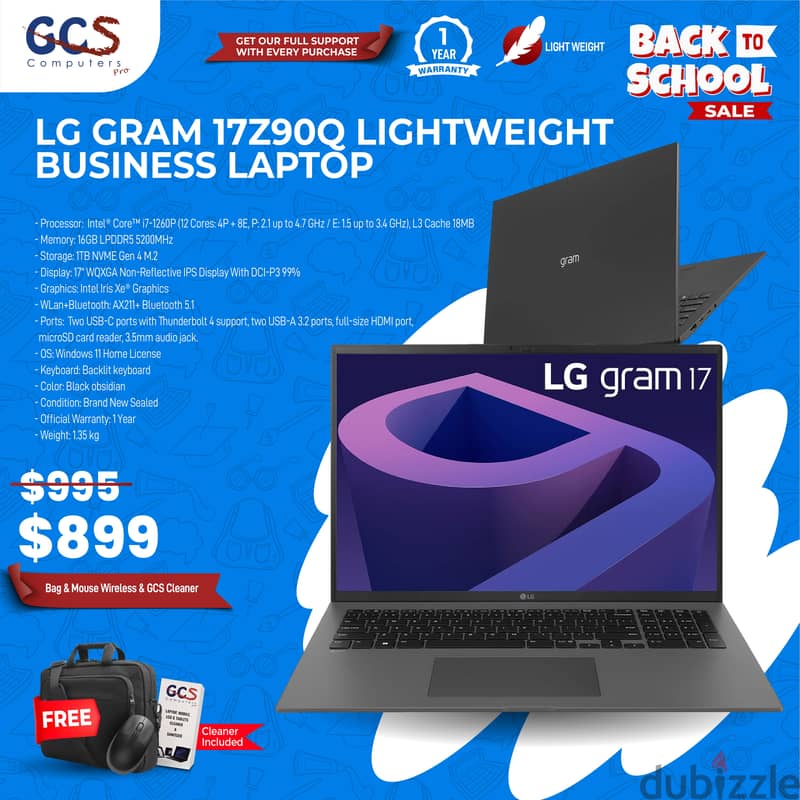 LG Gram 17Z90Q Lightweight Business Laptop 0