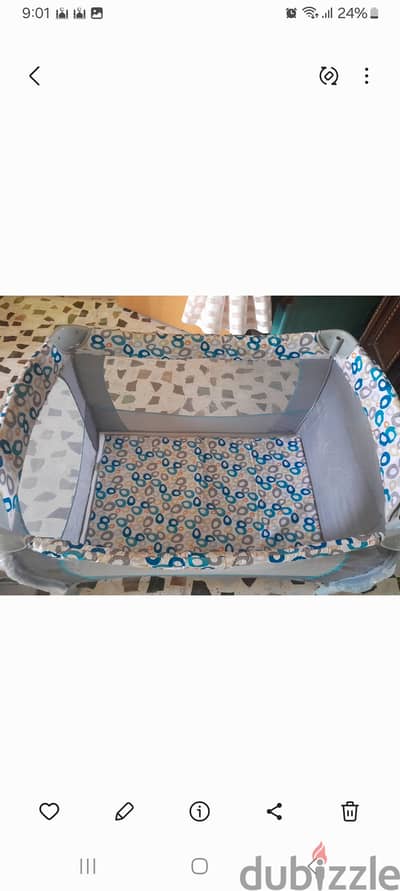 Baby portable park bed with two levels