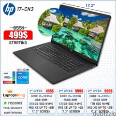 Hp 17-CN3 Core i5-1335u Iris Xe 17-Inch Laptops