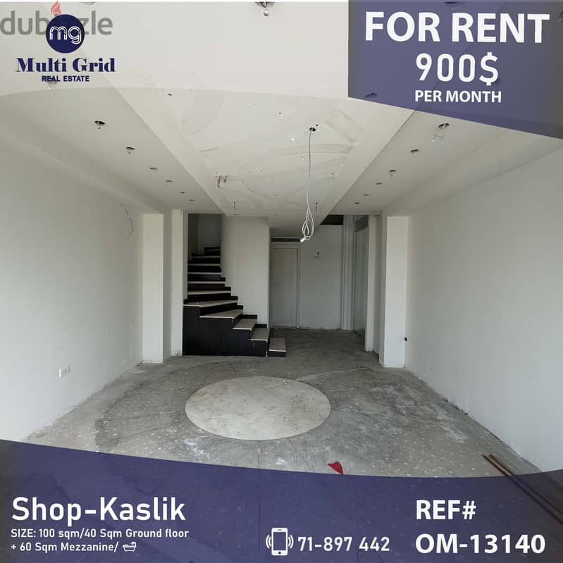 OM-13140, Shop for Rent in Kaslik, محل للإيجار في الكسليك 0