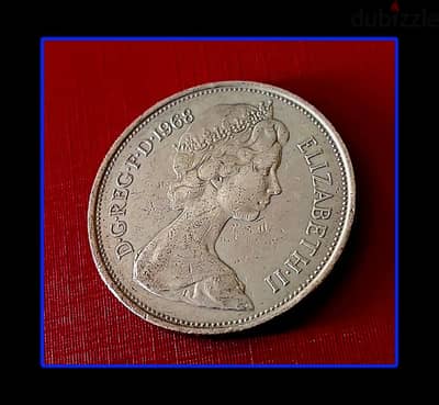 1968 England 10 Pence Elizabeth II 2nd portrait  KM# 912