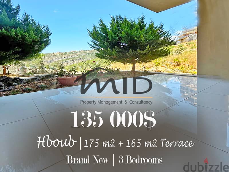 Hboub | Brand New 165m² + 175m² Terrace | Open View | 2 Parking 1