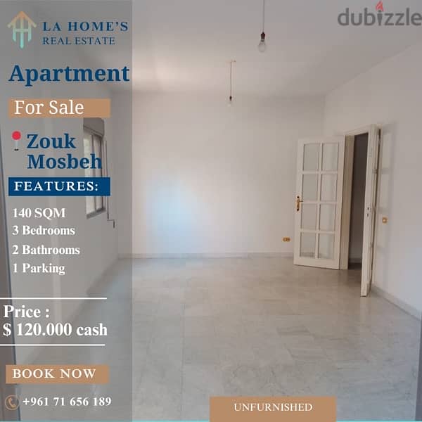 apartment for sale in zouk mosbeh شقة للبيع في ذوق مصبح 0