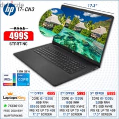 Hp 17-CN3 Core i5-1335u Iris Xe 17-Inch Laptops