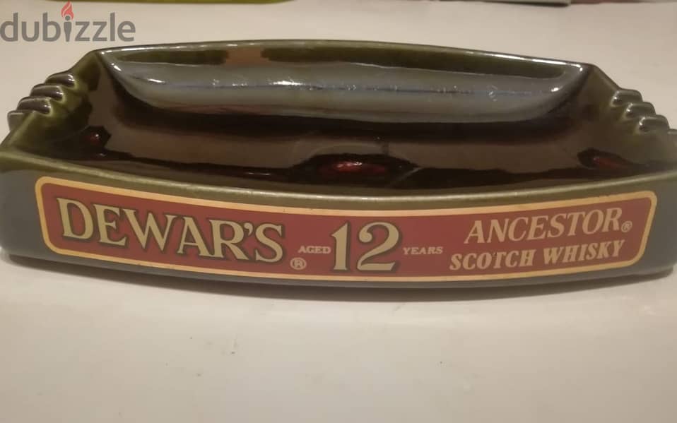 Dewar's 12 ancestor collectible promotional vintage ceramic ashtray ma 0