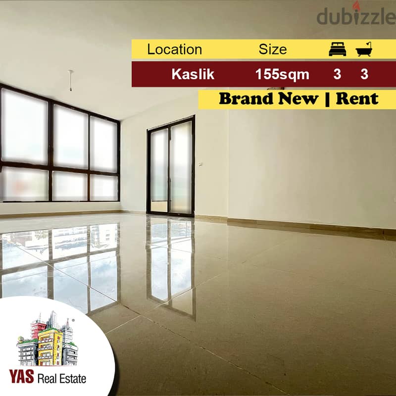 Kaslik 155m2 | Rent | Brand New | Calm Street | Prime Location | EH EL 0