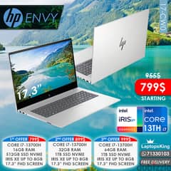 HP ENVY 17-CW0 CORE i7-13700H IRIS XE 17.3" LAPTOP OFFERS