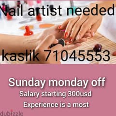 nail artist needed