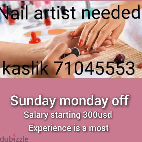 nail artist needed 0