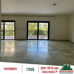 750$!! Apartment for rent located in Hazmieh 0