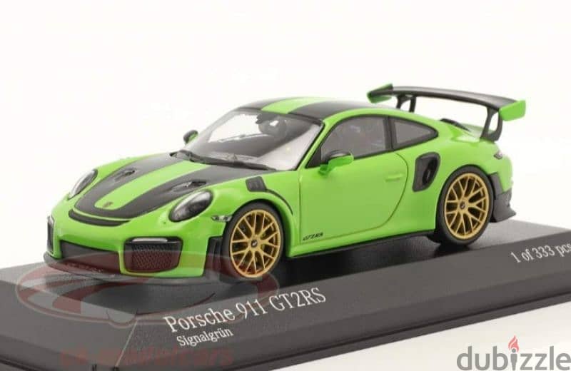 Porsche GT2-RS (Weissach) Signal Green diecast car model 1;43. 1