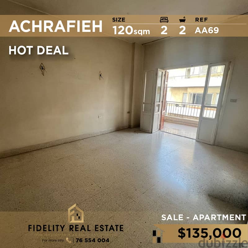 Apartment for sale in Achrafieh AA69 شقة للبيع في الأشرفية 0